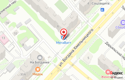 Торгово-сервисный центр Мега Ватт на улице Богдана Хмельницкого на карте