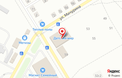 Магазин бытовой техники и электроники Эльдорадо на улице Мичурина на карте