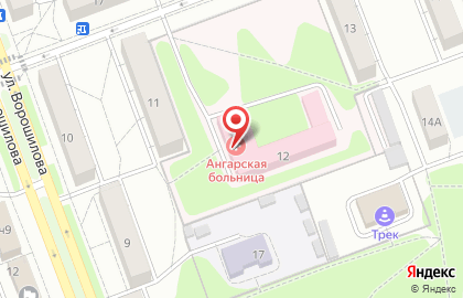 Больница Ангарская городская больница №1 в Ангарске на карте