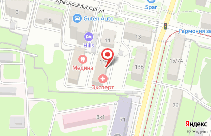 Медицинский центр ЭКСПЕРТ в Нижнем Новгороде на карте