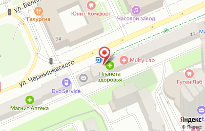 Аптека Планета Здоровья на улице Чернышевского, 19 на карте