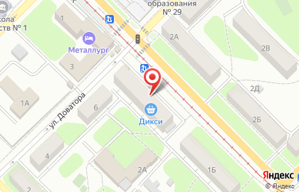 Супермаркет ДИКСИ на улице Металлургов, 1А на карте