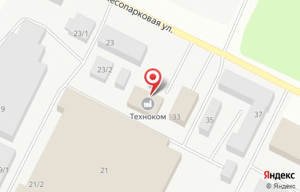 Торговая компания Техноком на Лесопарковой улице на карте