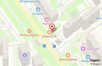 Магазин фастфудной продукции на проспекте Мельникова, 4Б на карте