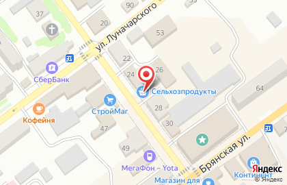 Продовольственный магазин на улице Урицкого на карте