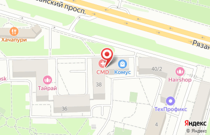 Центр диагностики CMD на метро Рязанский проспект на карте