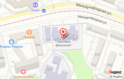 Российский Государственный Торгово-экономический Университет на Международной улице на карте