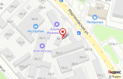 Мотортехнология на Мартеновской улице на карте