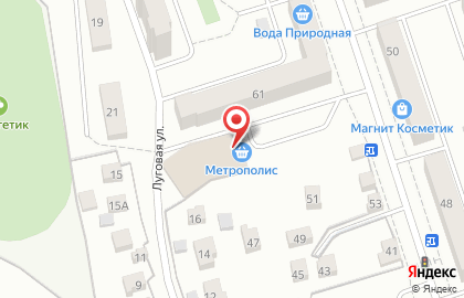 Супермаркет Метрополис на Луговой улице на карте