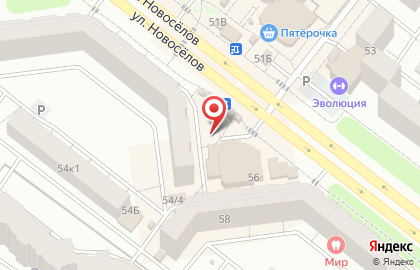 Киоск по продаже питьевой воды Ключ здоровья на улице Новосёлов, 54/3 киоск на карте