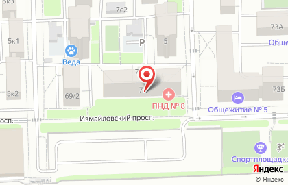 Городская клиническая психиатрическая больница №4 им. П.Б. Ганнушкина в Измайловском проезде на карте