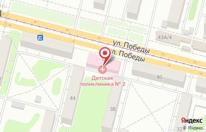 Поликлиника Детской городской больницы на улице Победы на карте