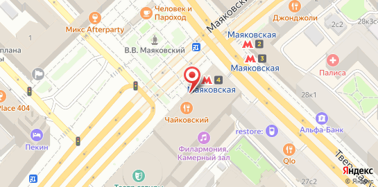 Кафе Чайковский на Маяковской на карте