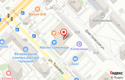 Сеть супермаркетов Радеж на улице Ткачева на карте