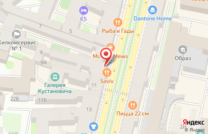 Израильское бистро Saviv на Большой Конюшенной улице на карте