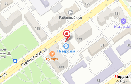 Супермаркет Пятёрочка на Ульяновской улице на карте
