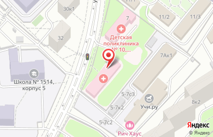 Городская поликлиника №11 на улице Новаторов на карте
