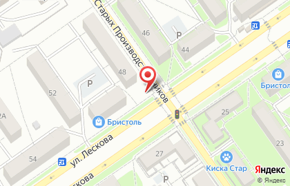 Указатель системы городского ориентирования №6567 по ул.Лескова, д.48 р на карте