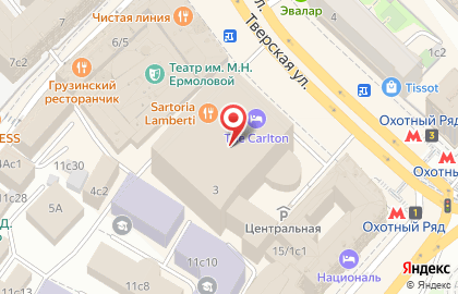 Парковка Parkly на Тверской улице на карте