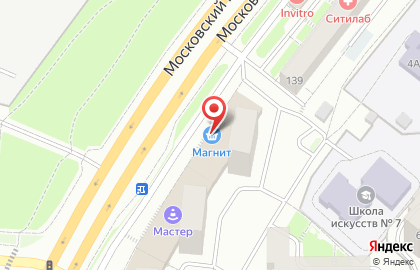Супермаркет Магнит у дома на Московском проспекте на карте