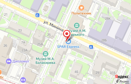 ФЕРДИНАНД на улице Минина на карте