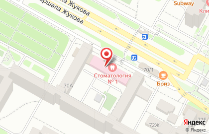 Поликлиника Стоматологическая поликлиника №1 на проспекте Маршала Жукова на карте