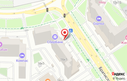 Банкомат СберБанк на Братиславской улице, 16 к 1 на карте