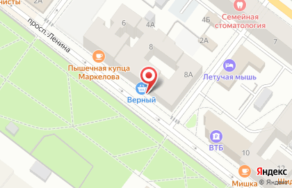 Кнопка на проспекте Ленина на карте
