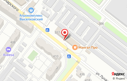 Супермаркет Пятерочка на улице Луначарского на карте