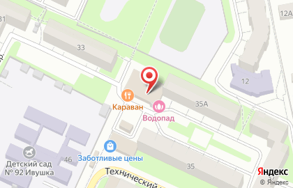 Сауна Водопад в Техническом переулке на карте