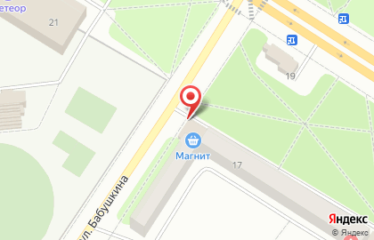 Супермаркет Магнит на улице Бабушкина на карте