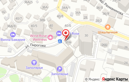Автобаня на улице Пирогова на карте