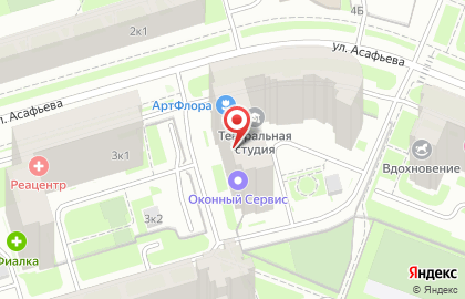 Кабинет LPG массажа на улице Асафьева на карте