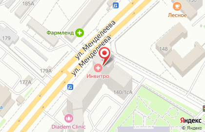 Медицинская компания INVITRO на улице Менделеева на карте