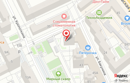 Сеть супермаркетов Пятерочка на улице Бакунина на карте
