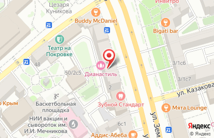 Клиника нарколога Еремина на улице Земляной Вал на карте