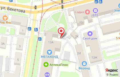 Магазин продуктов на улице Бекетова 13А на карте