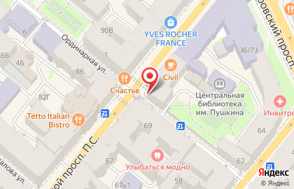Магазин косметики, парфюмерии и товаров для дома Скарлетт в Петроградском районе на карте
