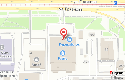 Супермаркет Перекресток в Правобережном районе на карте