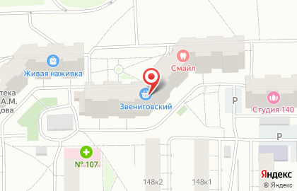 Магазин Звениговский мясокомбинат на Московской улице на карте