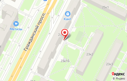 Банкомат, АКБ Абсолют Банк, ОАО, Северная часть на Гражданском проспекте на карте