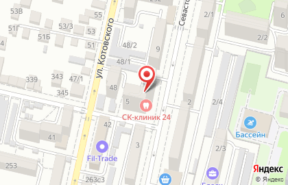 Центр красоты и здоровья доктора Бирюкова на Севастопольской улице на карте