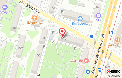 Магазин разливного пива Веселый папа на Краснореченской улице на карте