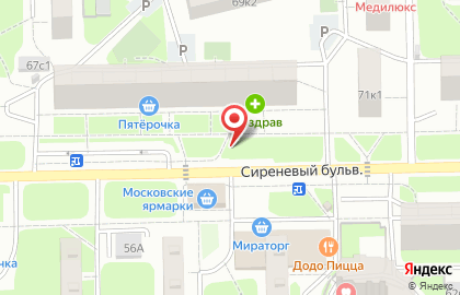Киоск печатной продукции Антарес на Сиреневом бульваре на карте