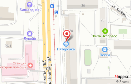 Сеть экспресспекарен BrotWerk на улице Пушкарёва на карте