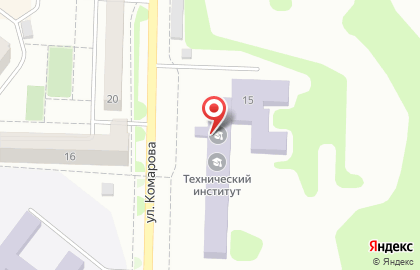 Избирательный участок №49 на улице Комарова на карте