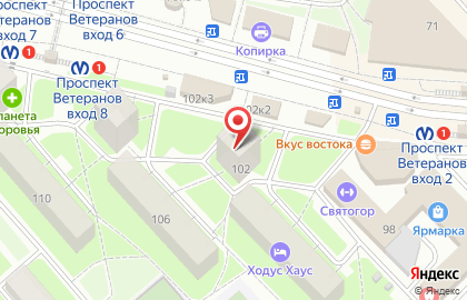Ломбард Просто 585 на проспекте Ветеранов на карте