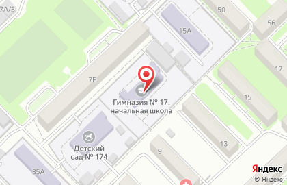 Гимназия №17 им. В.П. Чкалова на улице Циолковского на карте