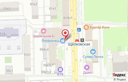 Супермаркет Пятёрочка на 9-й Парковой улице на карте