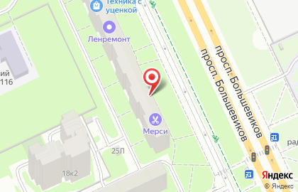 Ленбагет на проспекте Большевиков на карте